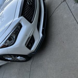 Fits 18-24 Infiniti Q50 Base Carbon Fiber Print PP 3PC Front Bumper Lip Spoiler - Image 8