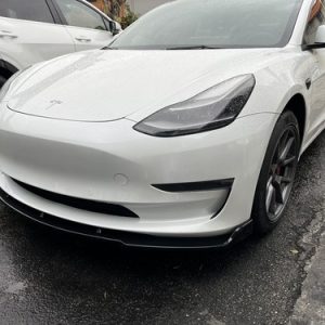 Fits 17-23 Tesla Model 3 Sedan IKON Style Front Bumper Lip PP Gloss Black - 3PCS - Image 27