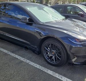 Fits 24-25 Tesla Model 3 IKON Style Side Skirt Rocker Panel 4PCS Gloss Black ABS - Image 27