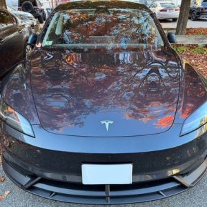 Fits 24-25 Tesla Model 3 IKON2 Style Front Bumper Lip Matte Black PP 3PCS Set - Image 27