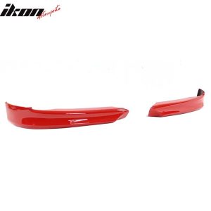 Fits 05-08 BMW E90 3-Series 4D Front Bumper Lip OE Style PP Splitters #438 Red - Image 4