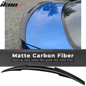 Fits 13-16 Audi A4 B8.5 M4 Style Rear Trunk Spoiler Wing Lip Matte Carbon Fiber - Image 6