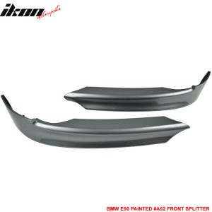 Fits 05-08 BMW E90 3-Series Front Bumper Lip OE Style PP Splitters #A52 Grey - Image 3