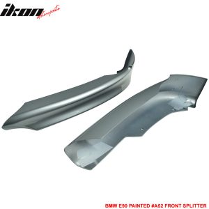 Fits 05-08 BMW E90 3-Series Front Bumper Lip OE Style PP Splitters #A52 Grey - Image 4
