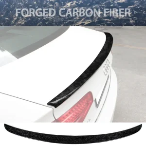 Fits 17-25 Audi A4 B9 S4 Style Trunk Spoiler Forged Carbon Fiber - Image 6