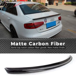 Fits 09-16 Audi A4 B8 Sedan OE Style Trunk Spoiler Wing - Matte Carbon Fiber - Image 6