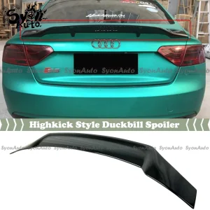FITS 2009-2017 AUDI B8 A5 & S5 GLOSS BLACK HIGHKICK DUCKBILL REAR TRUNK SPOILER - Image 6