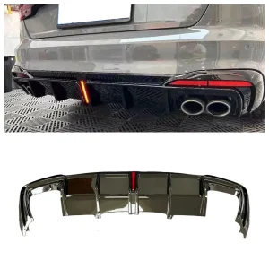 Rear Bumper Diffuser Lip Spoiler Gloss Black Fits For 2020-2024 Audi A4 S4 B10 - Image 6