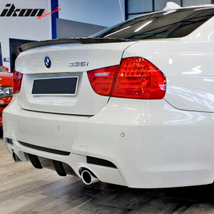 Fits 06-11 BMW E90 3-Series Sedan Performance Style Trunk Spoiler Carbon Fiber - Image 2