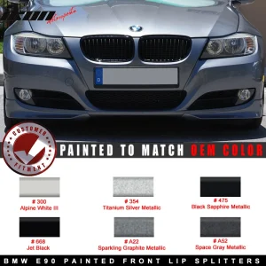 Fits 09-12 BMW E90 3-Series OE Style Front Bumper Lip Splitters OE Painted Color - Image 6