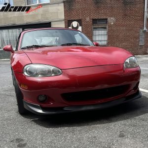 Fits 01-05 Mazda Miata MX-5 GV Style Front Bumper Lip Spoiler Unpainted Black PU - Image 3