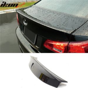 Fits 06-13 Lexus IS250 IS350 WD Style Rear Trunk Spoiler Wing Painted #202 Black - Image 1
