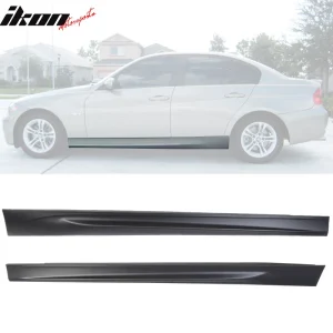 Fits BMW 06-11 E90 E91 3-Series Sedan MT Msport M3 Style Side Skirts Pair PP - Image 6
