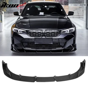 Fits 23-26 BMW G20 3-Series IKON Style Front Bumper Lip Spoiler Gloss Black 3PCS - Image 6