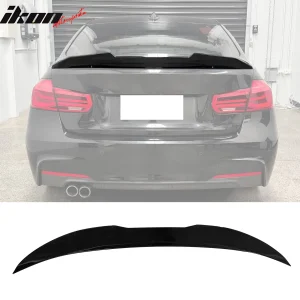 Fits 12-18 BMW F30 3-Series F80 M3 Sedan PSM Style Trunk Spoiler Lip Gloss Black - Image 6