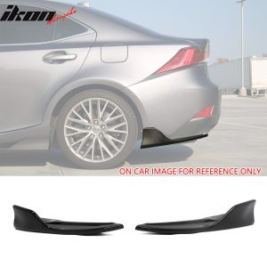 Fits 14-20 Lexus IS Sedan Artisan Style Rear Bumper Aprons Spat Gloss Black PP - Image 1
