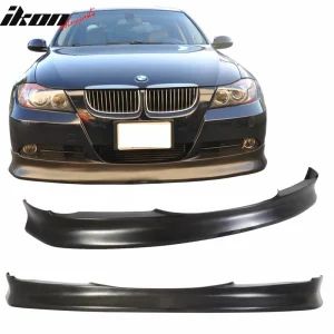Fits 05-08 BMW E90 3-Series Front Bumper Lip IKON Style Spoiler PU Splitter Kit - Image 6