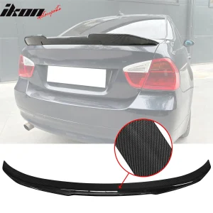 Fits 06-11 BMW E90 3-Series M3 Sedan PSM Style Trunk Spoiler Carbon Fiber Print - Image 6