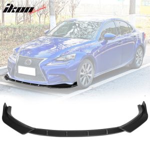 Fits 14-16 Lexus IS250 F Sport IKON Style 3PCS Front Bumper Lip Kit Matte Black - Image 1