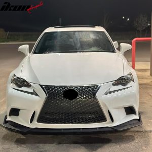 Fits 14-16 Lexus IS250 F Sport IKON Style 3PCS Front Bumper Lip Kit Matte Black - Image 4