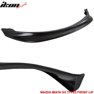 Fits 90-97 Mazda Miata MX-5 GV Type 2 Front Bumper Lip Spoiler PU Chin Splitter - Image 4