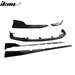 For 17-20 Lexus IS Artisan Style Front Lip& Rear Aprons& Side Skirts Gloss Black - Image 4