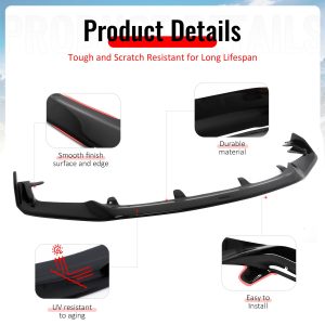 For 17-20 Lexus IS200t IS300 IS350 Artisan Style Front Bumper Lip Gloss Black PP - Image 4