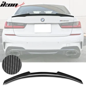 Fits 19-26 BMW 3-Series G20 M4 Style Rear Trunk Spoiler Wing Lip Carbon Fiber CF - Image 6