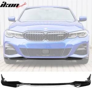 Fits 19-22 BMW G20 3 Series M-Tech M Sport Front Bumper Lip Gloss Black - PP - Image 6