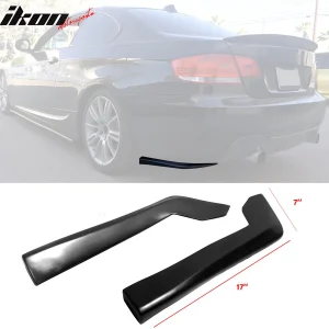 Fits 07-10 BMW E92 3-Series DT Style Rear Bumper Lip Side Corner Aprons Black PU - Image 6