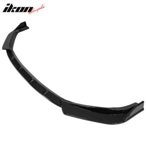Fits 14-16 Lexus IS F Sport 3PCS Front Bumper Lip Spoiler IKON Style Gloss Black - Image 3
