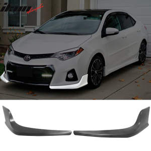 Fits 14-16 Toyota Corolla S Only Front Bumper Lip Spoiler Splitter Side Apron PU - Image 1