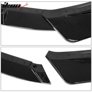 Fits 14-16 Lexus IS F Sport 3PCS Front Bumper Lip Spoiler IKON Style Gloss Black - Image 5