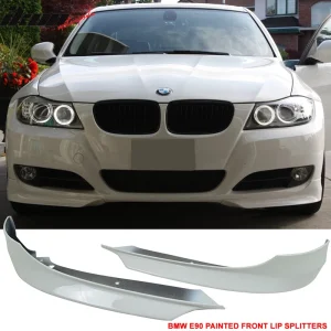 For 09-12 BMW E90 3-Series OE Style Front Bumper Lip Splitter Painted #300 White - Image 6