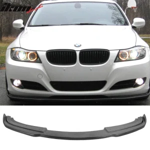 Fits 09-12 BMW E90 LCI 3 Series H Style Front Bumper Lip Spoiler Unpainted PU - Image 6