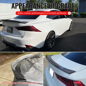 Fits 14-20 IS200t IS250 IS350 4DR Trunk Spoiler Carbon Fiber Print AR Style ABS - Image 5