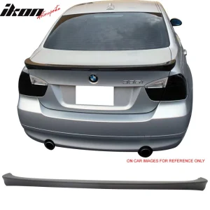 Fits 06-11 BMW E90 3 Series Sedan A Style Matte Black Rear Trunk Spoiler Wing - Image 6