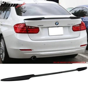 Fits 12-20 BMW F30 3 Series F80 M3 4Dr V Style Trunk Spoiler Painted #668 Black - Image 6
