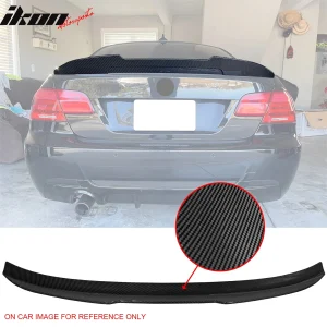 Fits 07-13 BMW E92 3-Series Coupe PSM Style Trunk Spoiler Lip Carbon Fiber Print - Image 6