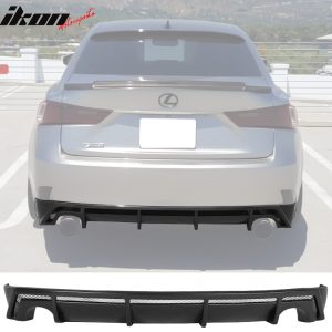 Fits 14-16 Lexus IS F Sport Rear Diffuser + Bumper Apron Splitter PP Matte Black - Image 3