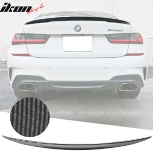 Fits 19-26 BMW 3-Series G20 G80 M3 P Style Rear Trunk Spoiler Real Carbon Fiber - Image 6