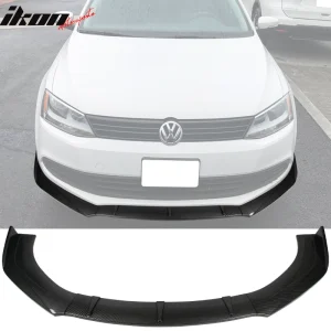 Fits 11-21 Volkswagen Jetta Front Bumper Lip Spoiler 3PC PP Carbon Fiber Print - Image 6