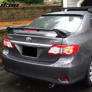 Fits 09-13 Toyota Corolla Sedan Trunk Spoiler & LED 3rd Brake Light Matte Black - Image 2