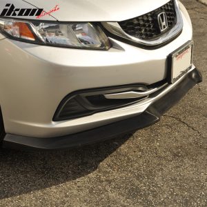 Fits 13-15 Honda Civic USDM GT Style Front Bumper Lip Unpainted Spoiler PU Kit - Image 3