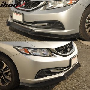 Fits 13-15 Honda Civic USDM GT Style Front Bumper Lip Unpainted Spoiler PU Kit - Image 4
