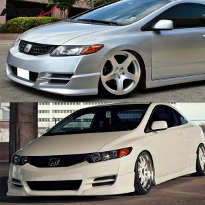 HF-P Style PU Front Bumper Lip Spoiler for 2009-2011 Honda Civic Coupe - Image 3