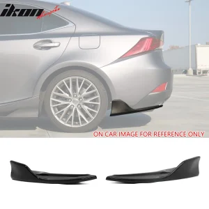 Fits 14-20 Lexus IS Sedan Artisan Style Rear Bumper Aprons Spat Gloss Black PP - Image 6
