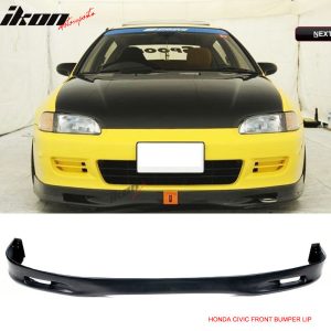 Fits 92-95 Honda Civic Coupe Hatchback Spoon Style Front Bumper Lip Spoiler PU - Image 1