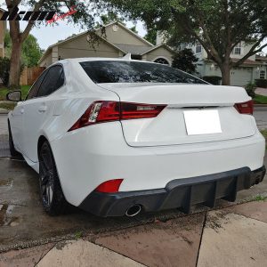 Fits 14-16 Lexus IS250 IS350 IS300 W Style Rear Bumper Lip Shark Fin Diffuser PU - Image 3