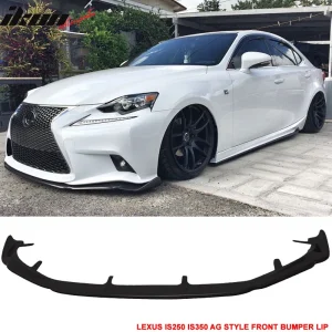 Fits 14-16 Lexus IS250 IS300 IS350 IS200t F Sport AG Style Front Bumper Lip - PU - Image 6